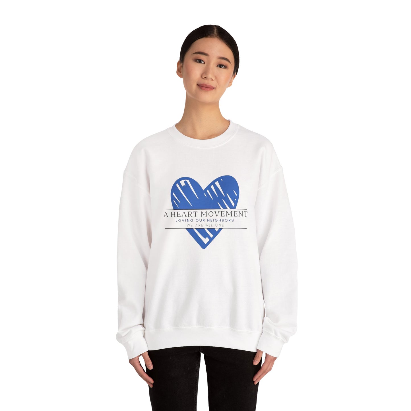 Crewneck Sweatshirt — "A Heart Movement" Blue Heart
