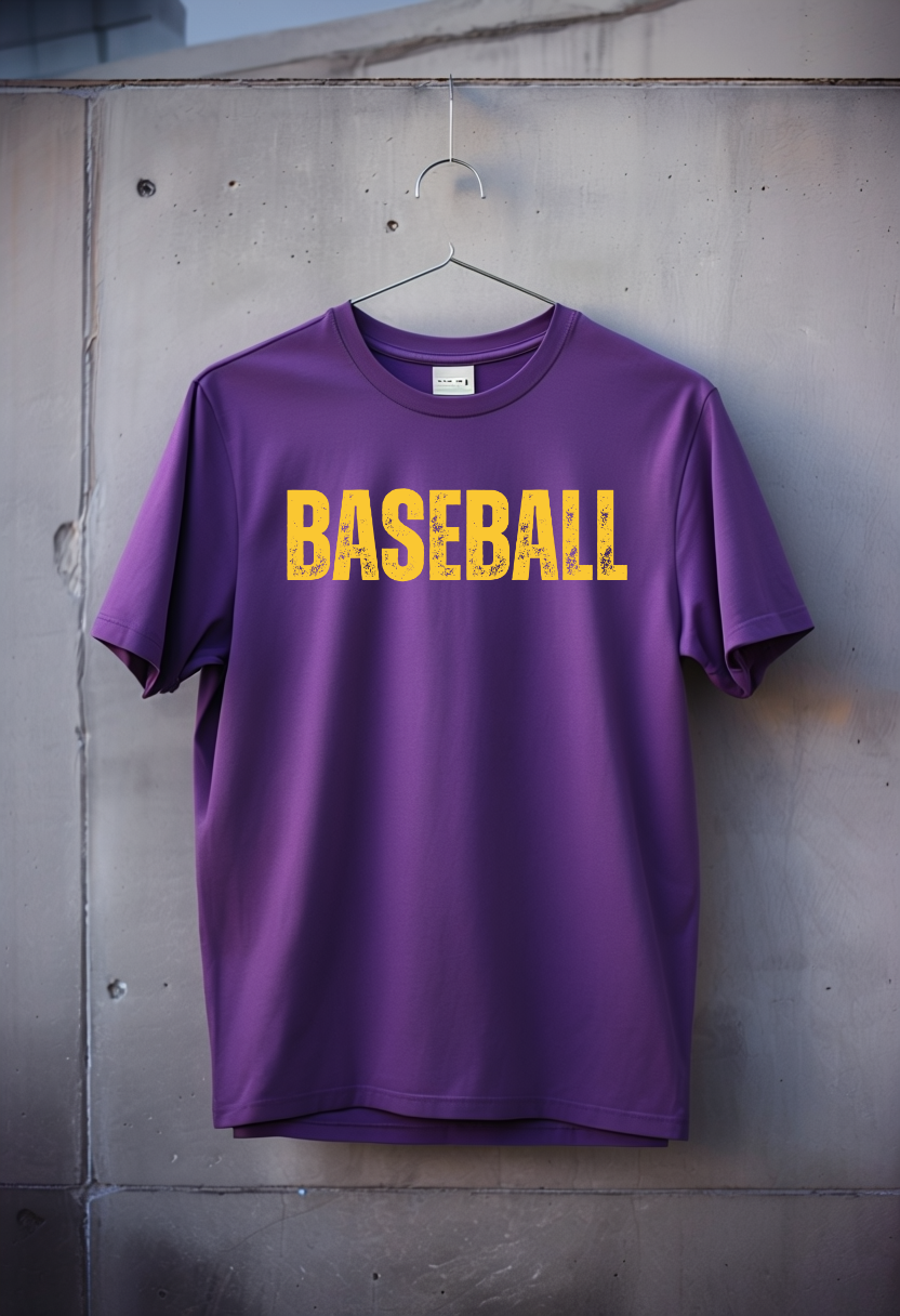 Purple Baseballs and Bows Short Sleeve Tee