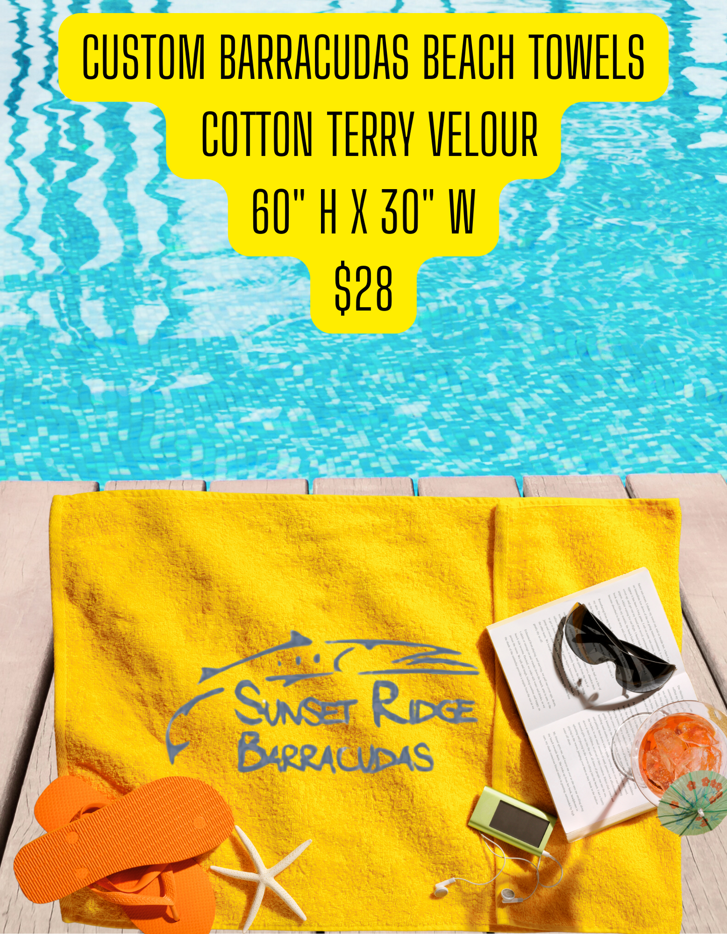 Barracudas Beach Towel