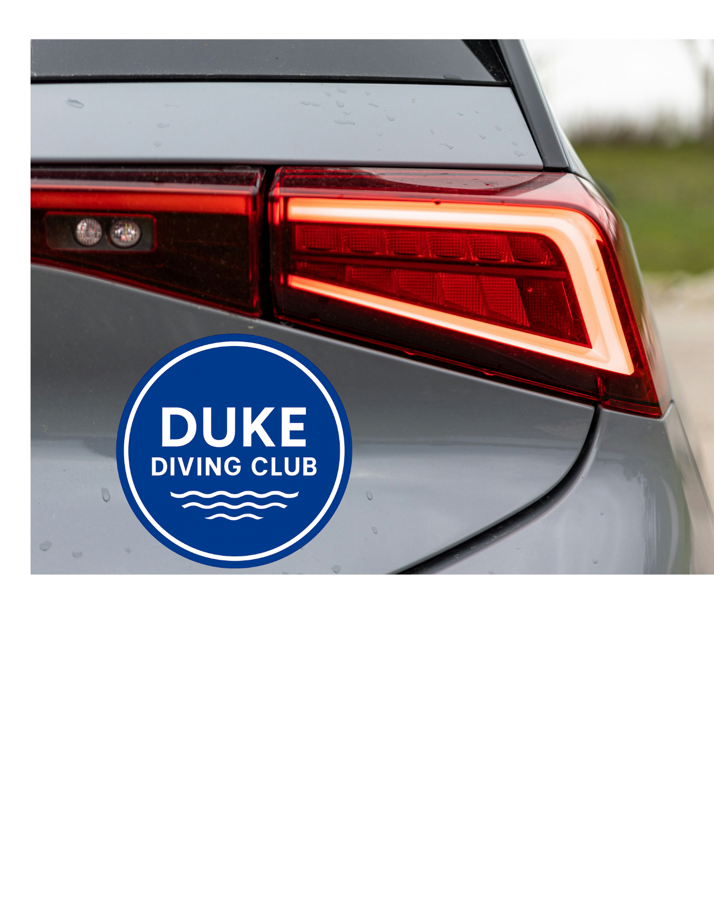 Duke Diving Round Car Magnet