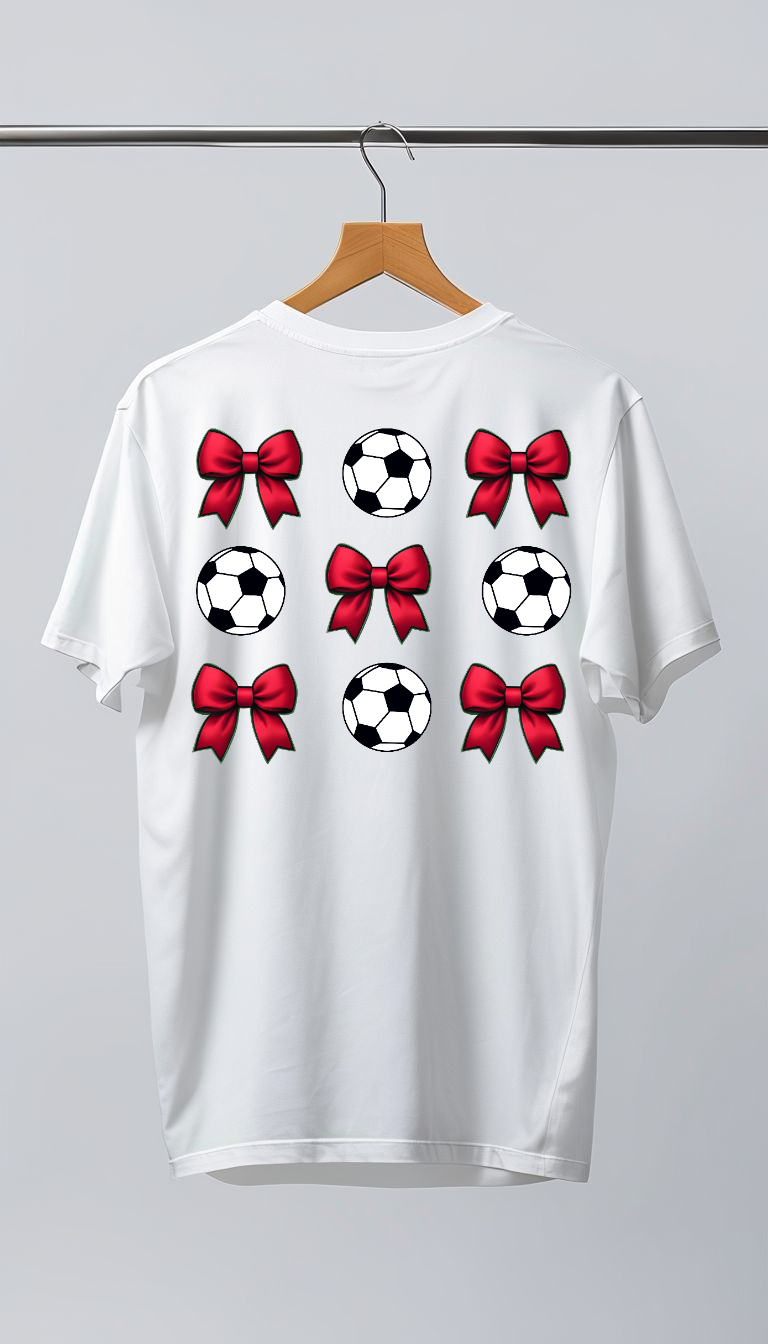 Mustang Soccer and Bows Short Sleeve Tee