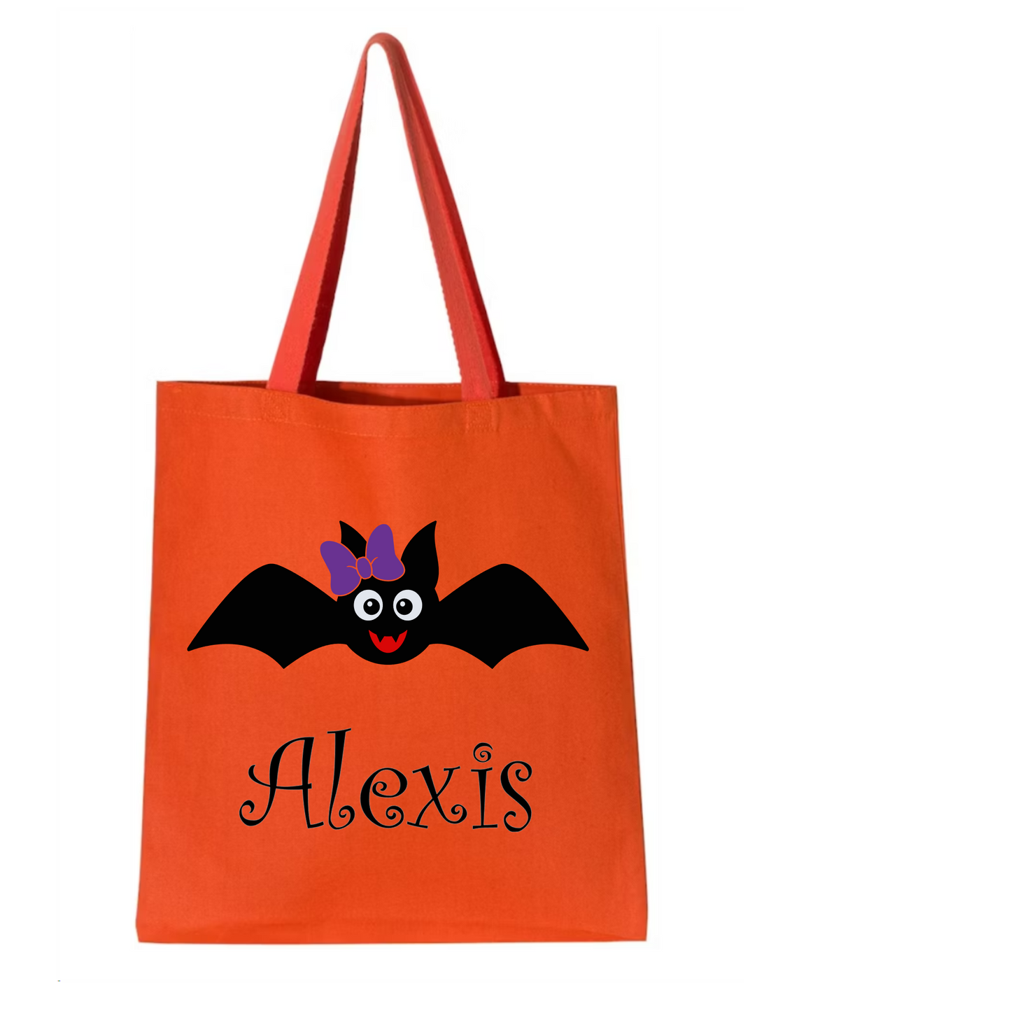 Halloween Trick or Treat Bag Hairbow Bat Customized