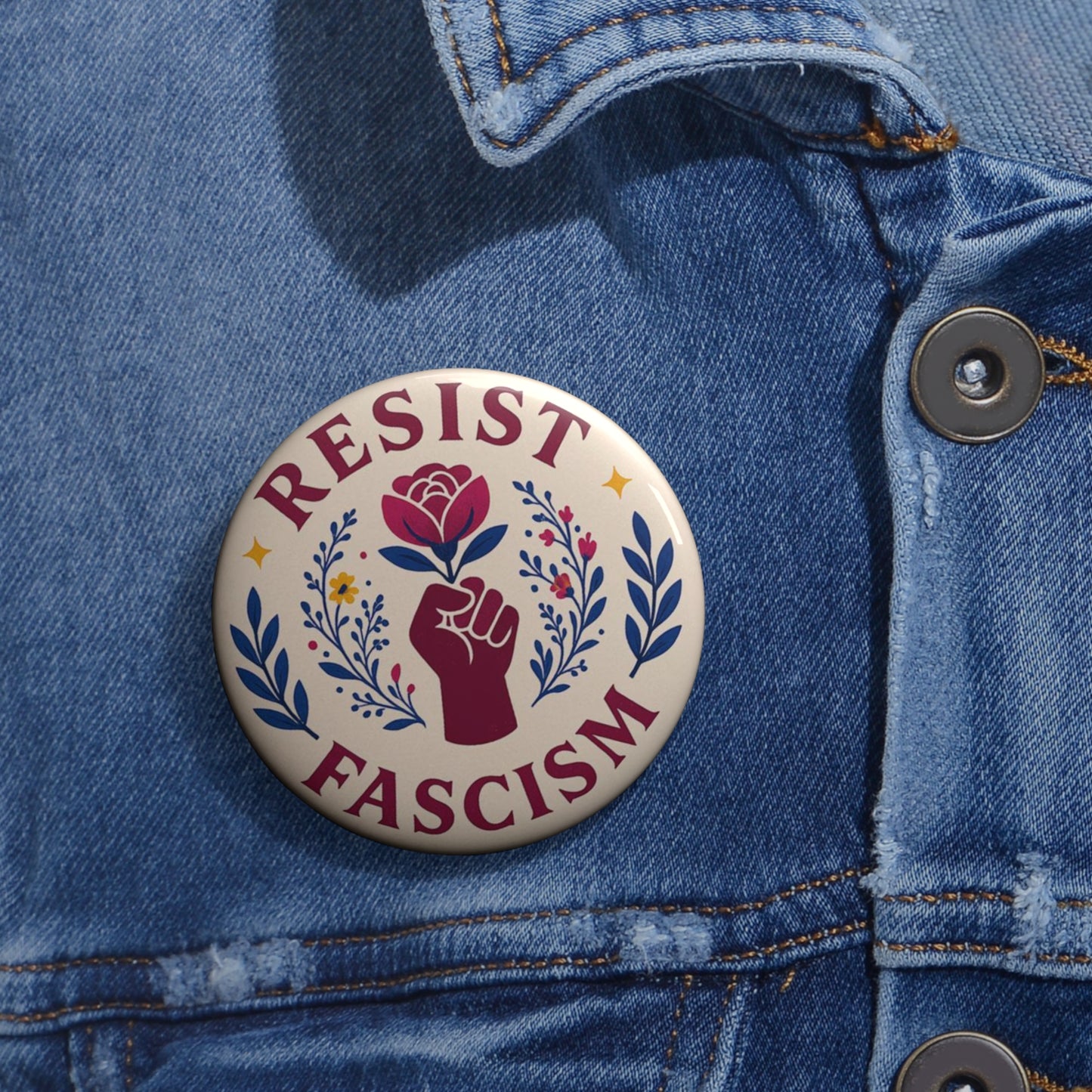 Resist Fascism Custom Pin Buttons