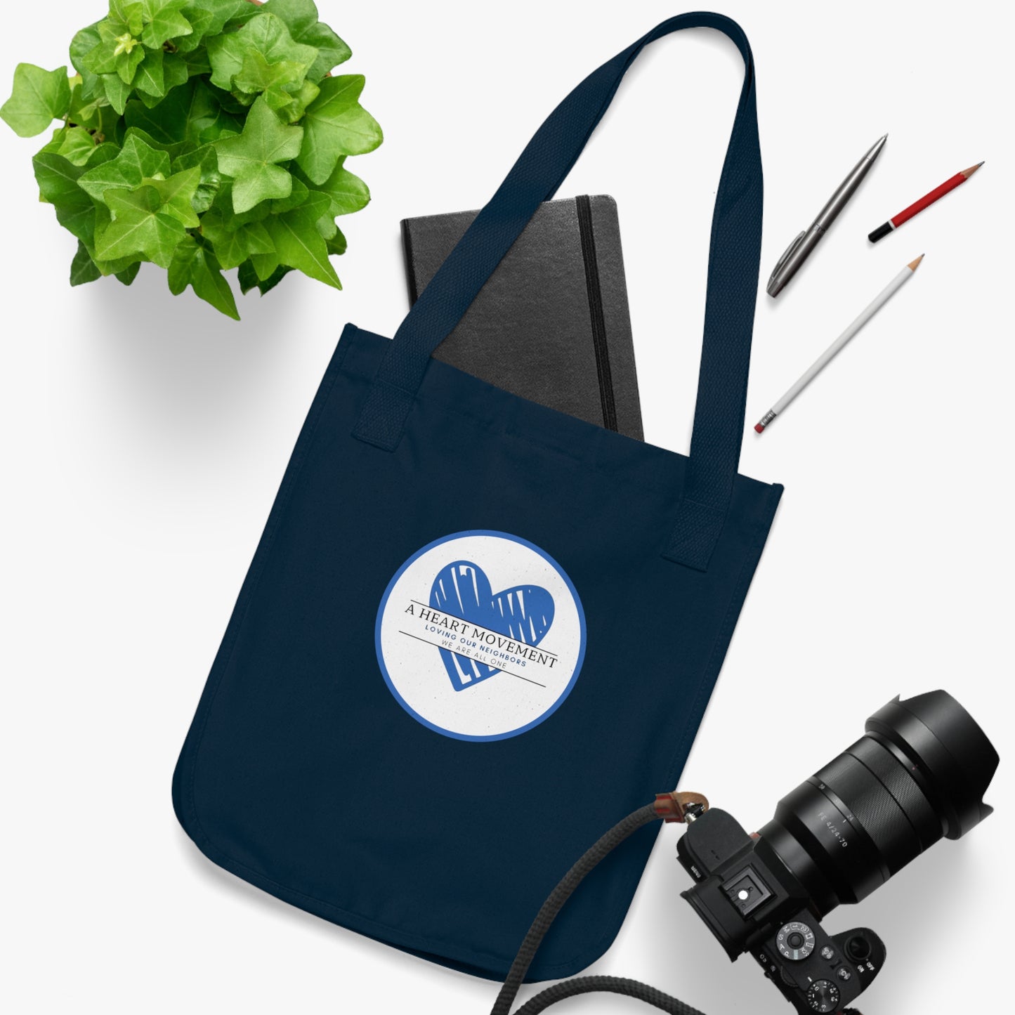 Tote Bag — "A Heart Movement" Organic Canvas Eco Tote