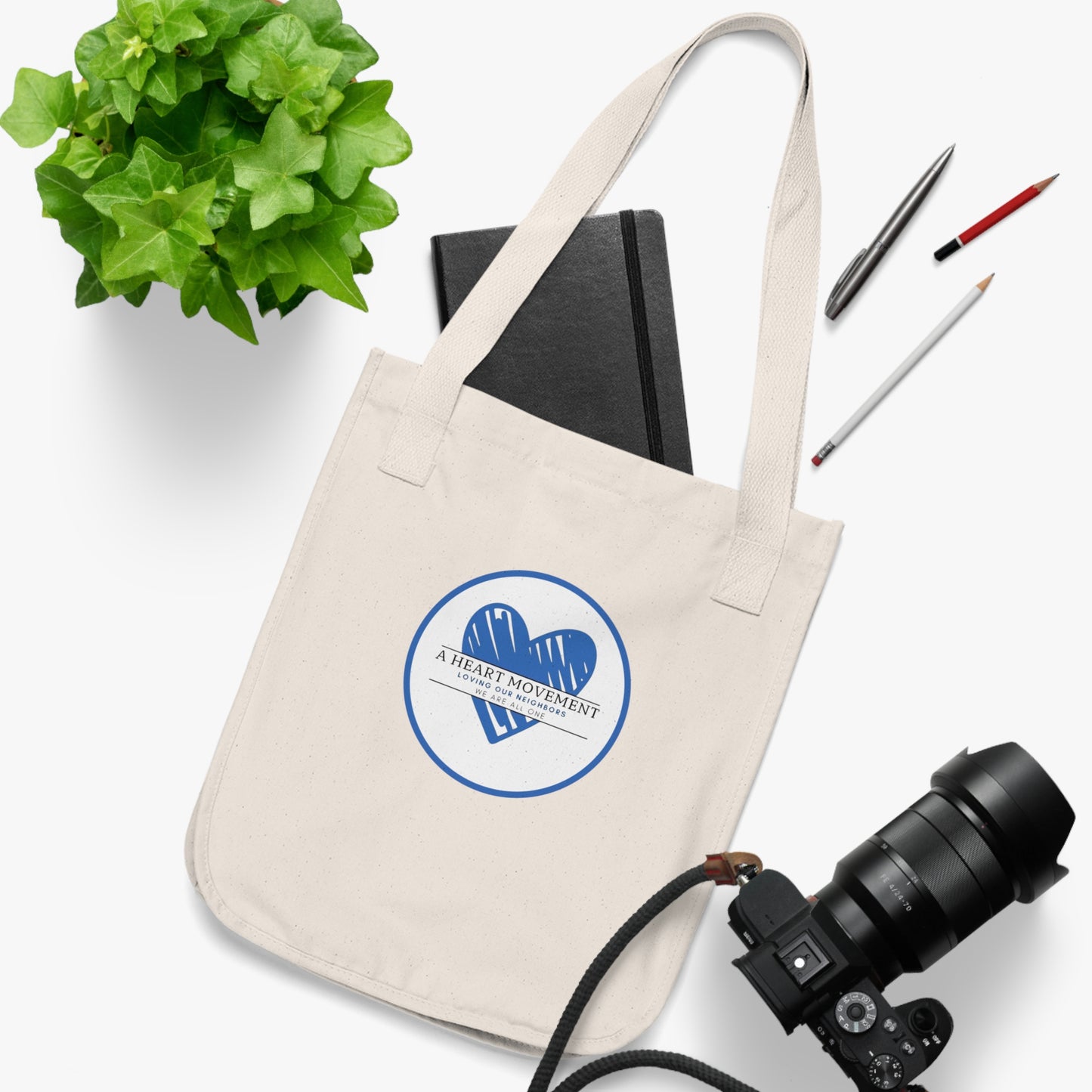 Tote Bag — "A Heart Movement" Organic Canvas Eco Tote