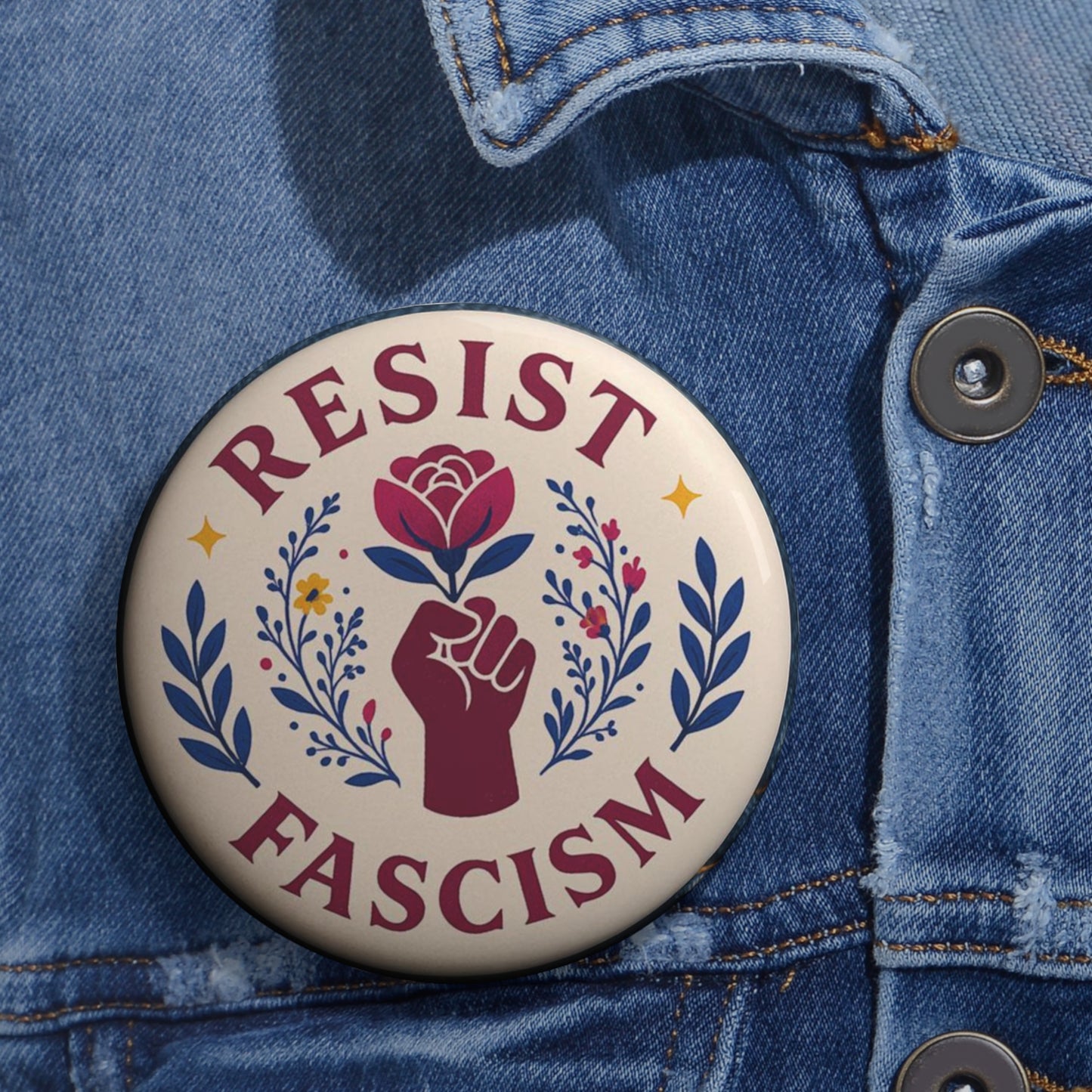 Resist Fascism Custom Pin Buttons