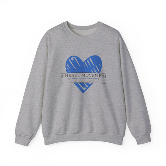 Crewneck Sweatshirt — "A Heart Movement" Blue Heart