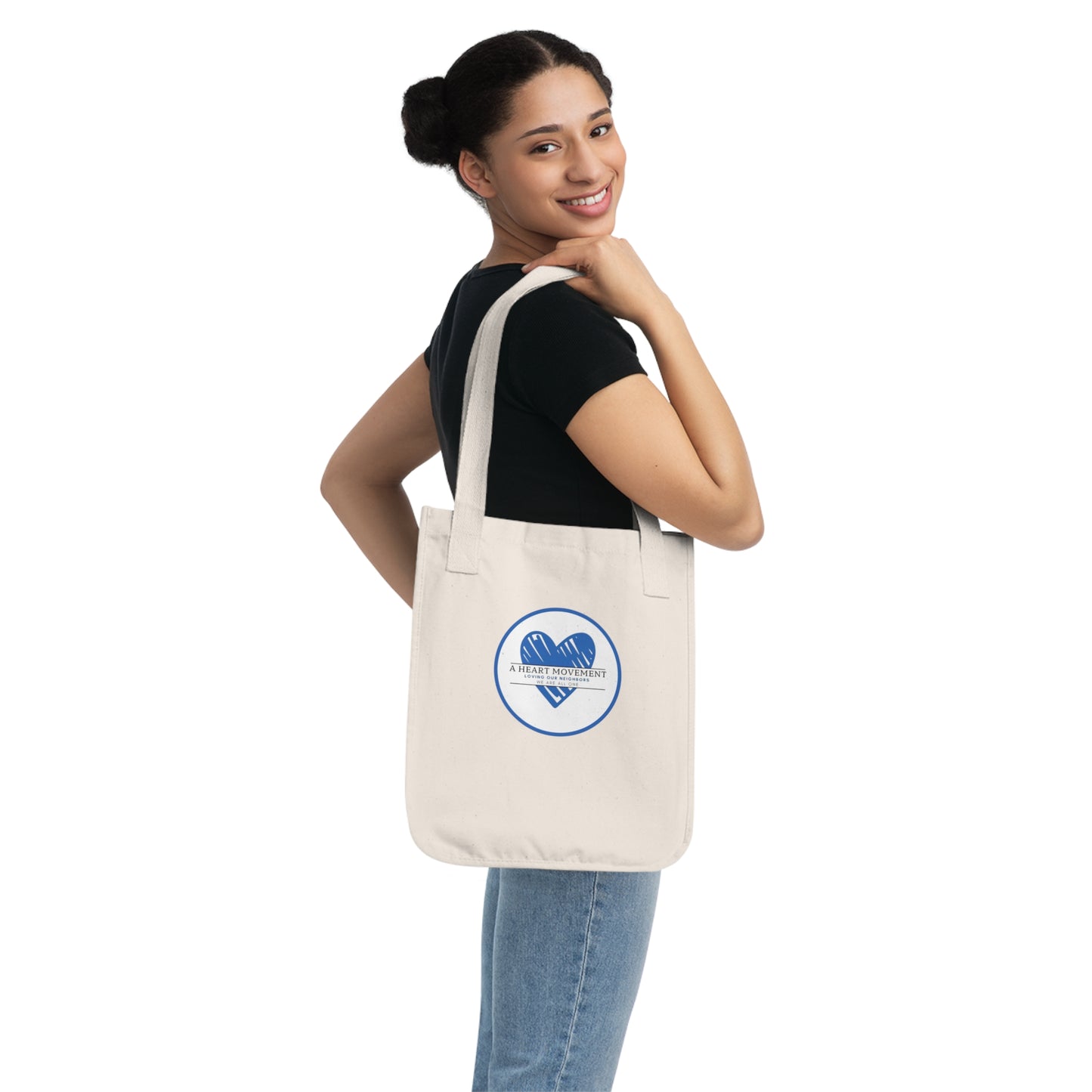 Tote Bag — "A Heart Movement" Organic Canvas Eco Tote