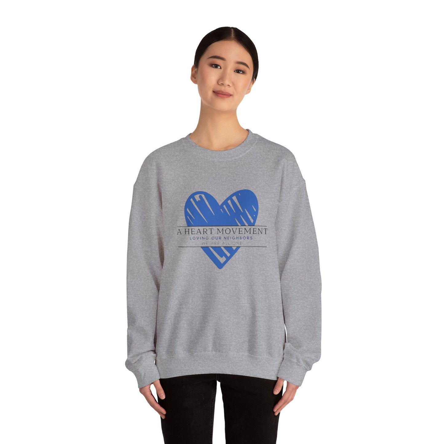 Crewneck Sweatshirt — "A Heart Movement" Blue Heart