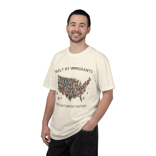 T-Shirt — "Built by Immigrants" USA Map Graphic Tee (You Can't Deport History)