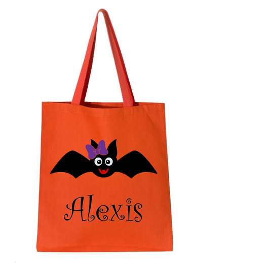 Halloween Trick or Treat Bag Hairbow Bat Customized